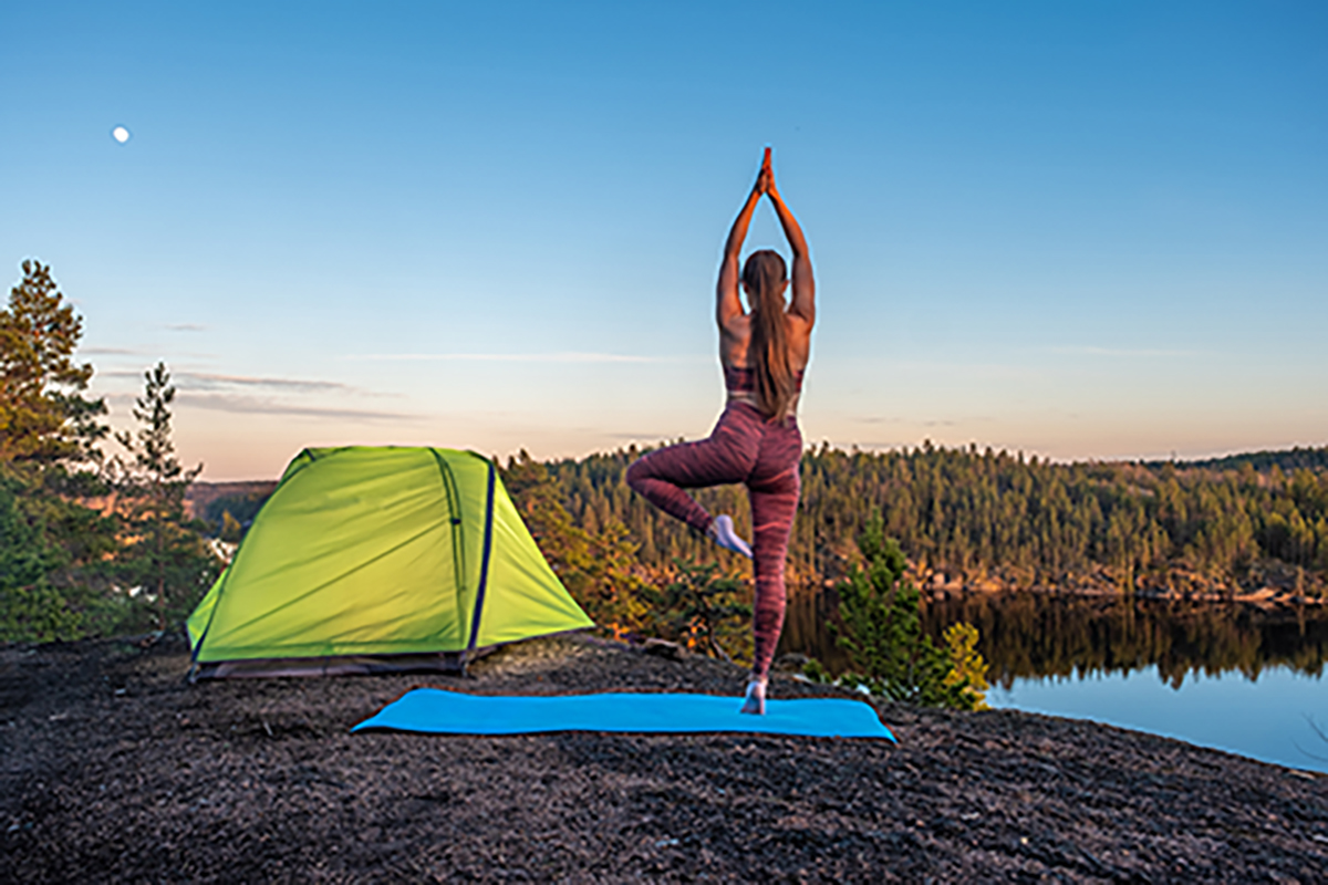 Girl, In, Yoga, Doing, Yoga