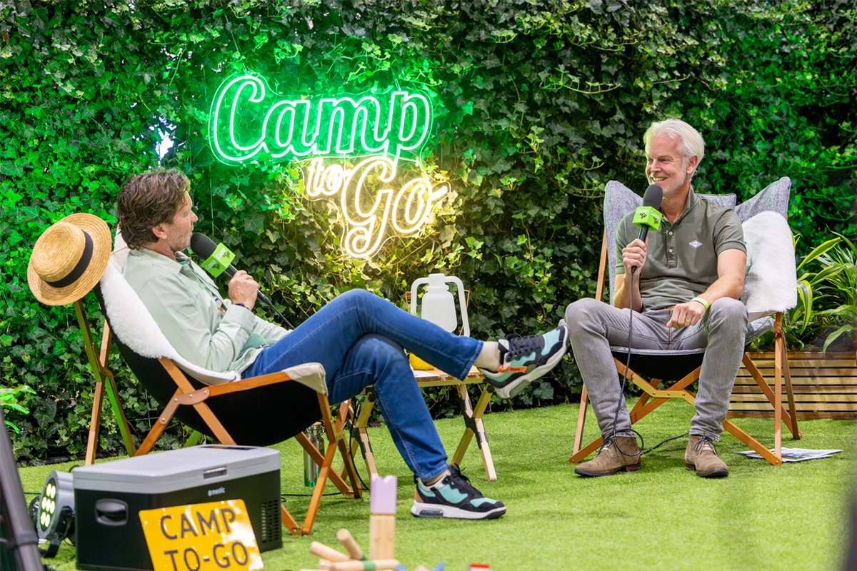 Live opname van Camp to Go Talks tijdens Kampeer & Caravan Jaarbeurs